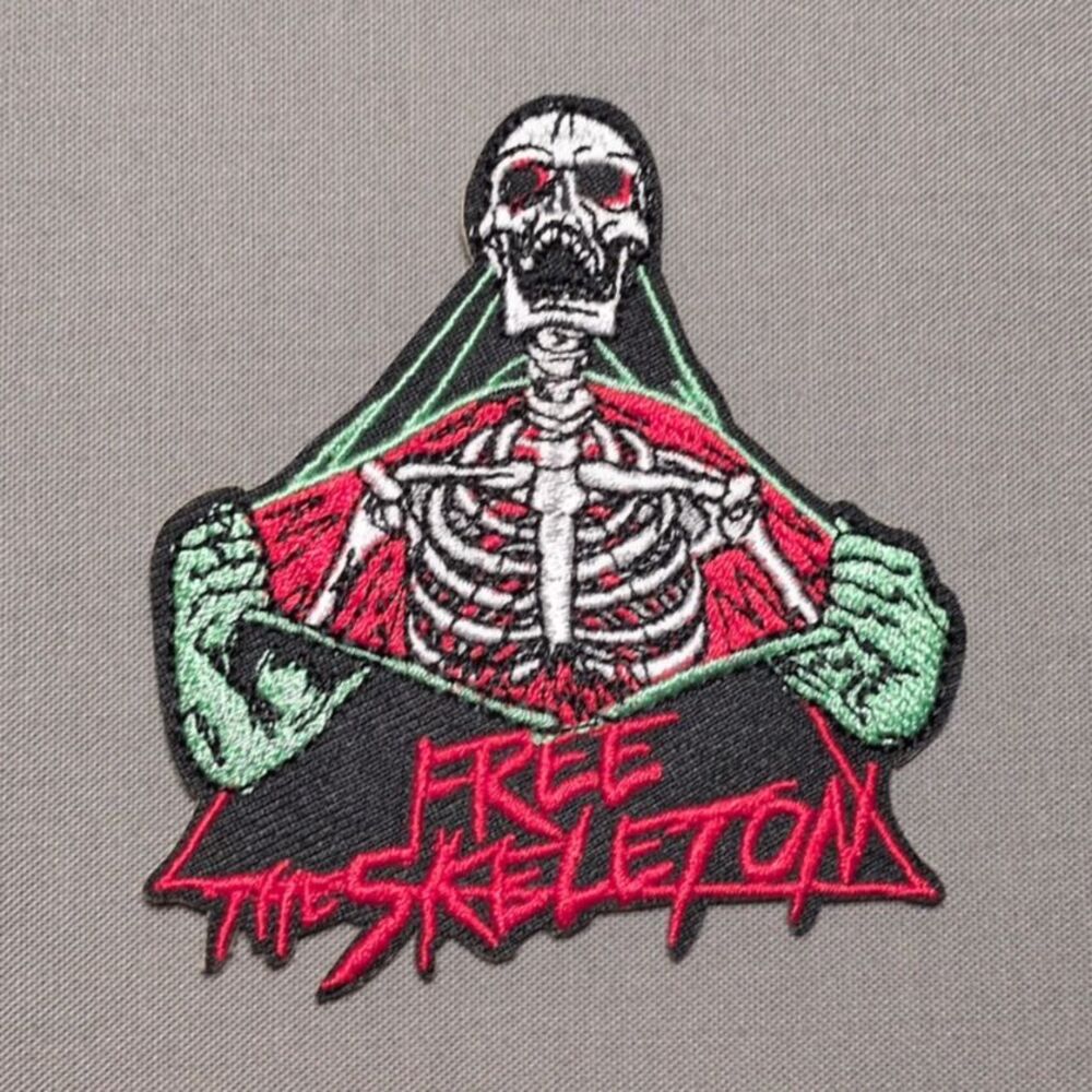 Free the Skeleton Iron On Patch | Gothic Embroidered Patch